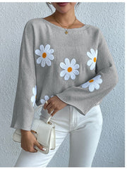 Kendall Embroidered Daisies Sweater