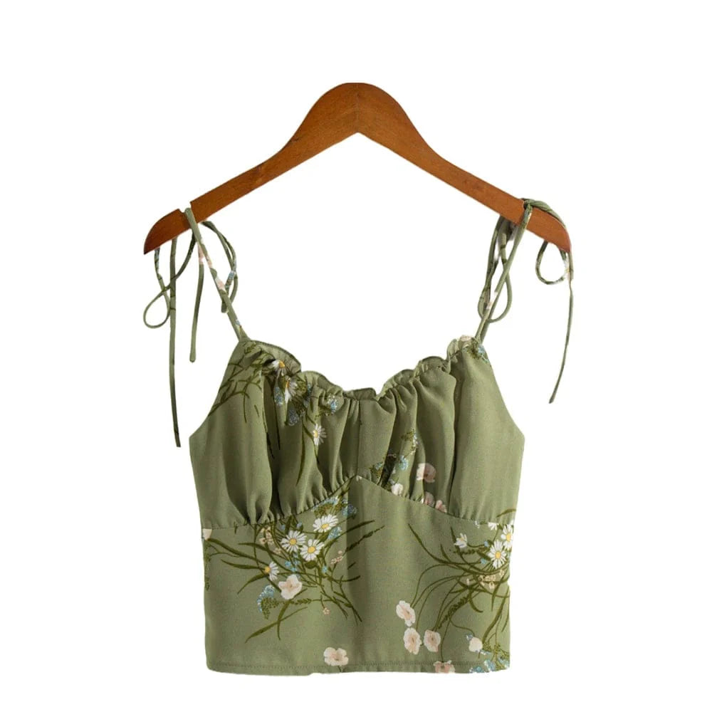 Gwyneth Chiffon Floral Crop Top