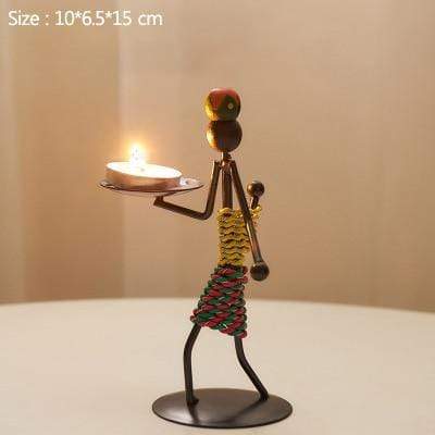 Handmade Figurines Metal Candlesticks