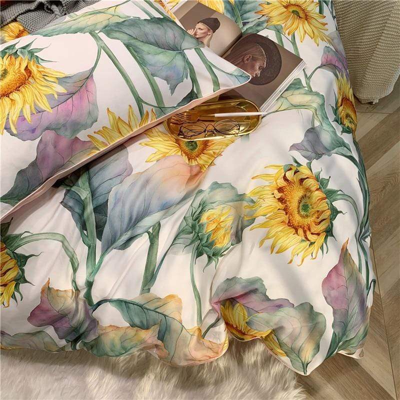 Leave Me in the Sunflowers Cotton Bedding Set