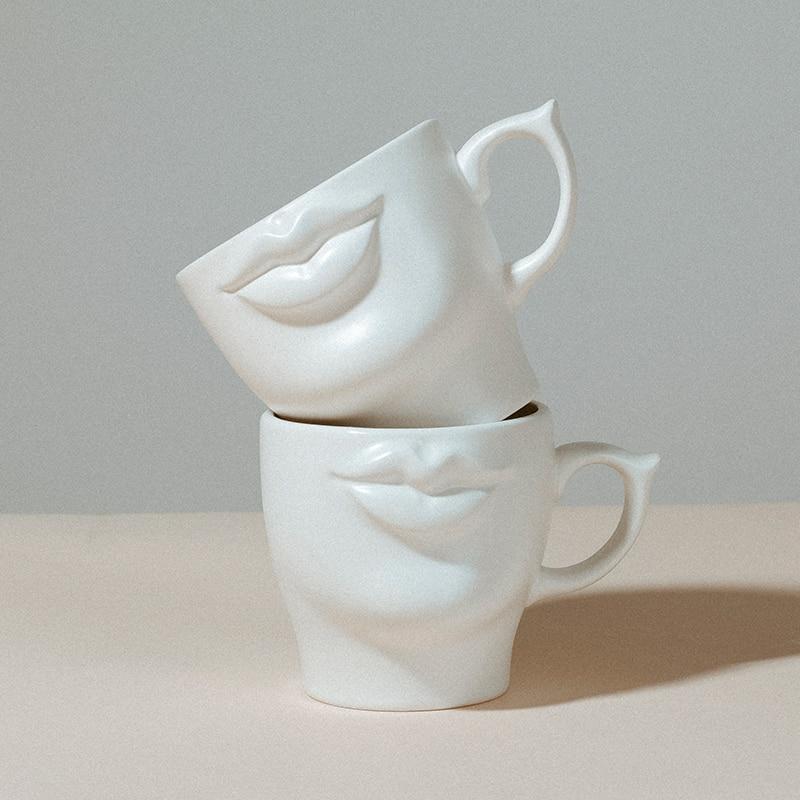 Lips White Ceramic Cup