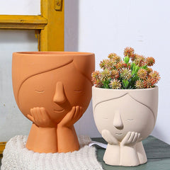 Little Girl Portrait Flower Pot