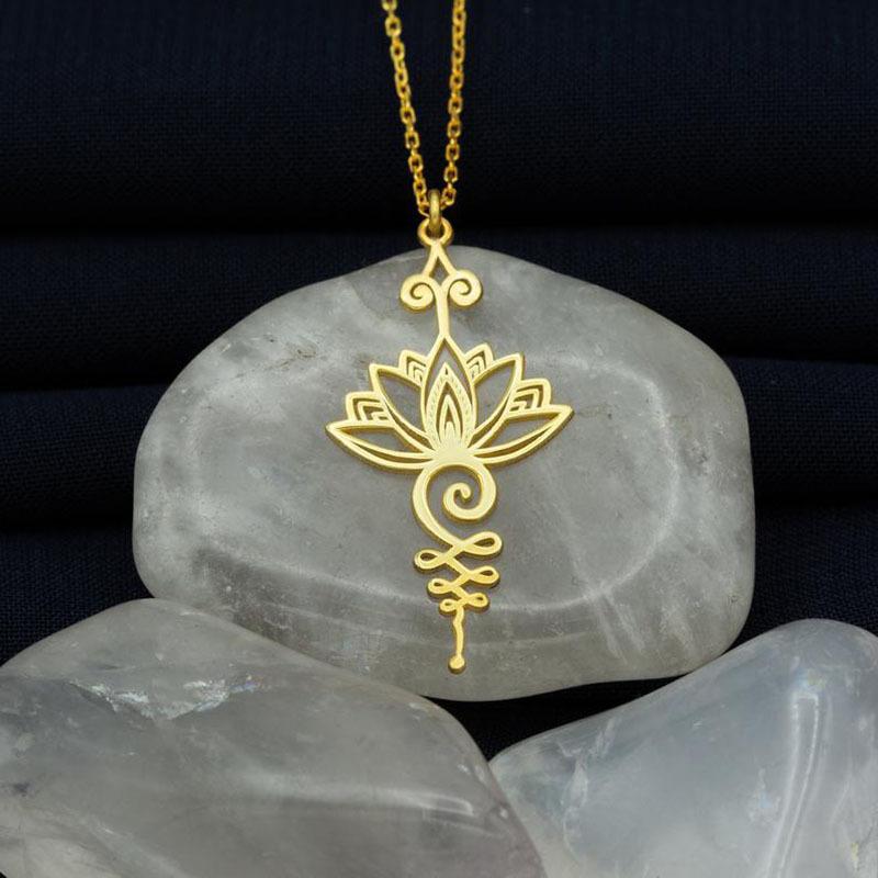 Lotus Unalome Yoga Necklace