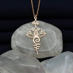 Lotus Unalome Yoga Necklace