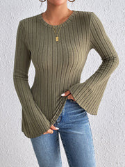 Mila Ribbed Flare Sleeve Top