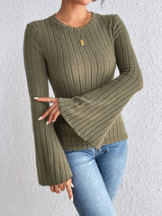 Mila Ribbed Flare Sleeve Top