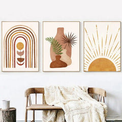 Modern Sun Art Geometric Abstract Wall Posters