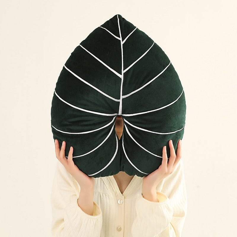 Monstera Leaf Plush Pillow