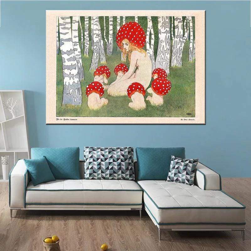 Mother Mushroom and her Kids Poster