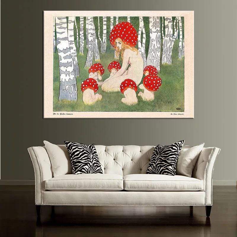 Mother Mushroom and her Kids Poster