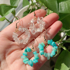 Natural Crystal Beads Earring