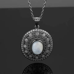 Natural Moonstone Sterling Silver Necklace