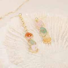 Natural Stone Crystal Earrings