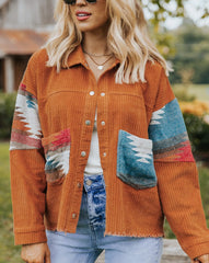 Océane Aztec Patchwork Corduroy Shacket