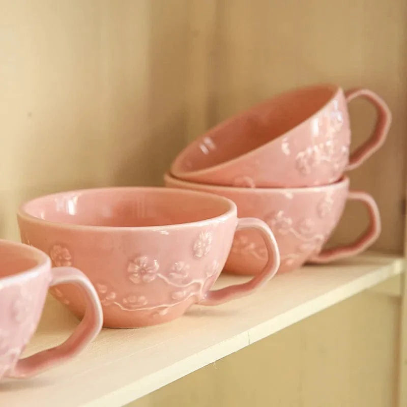 Peach Blossom Ceramic Coffee Mug