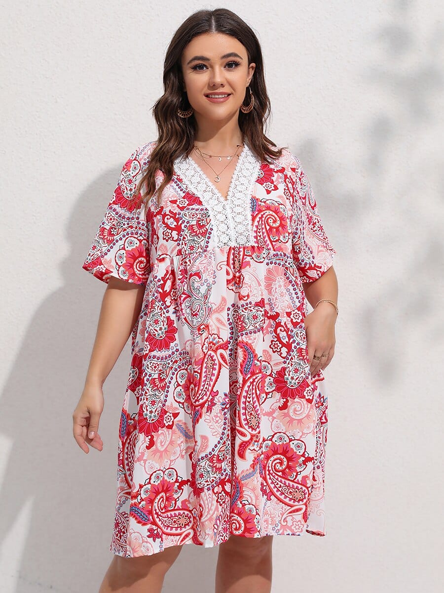 Plus Size Kissa Paisley Midi Dress