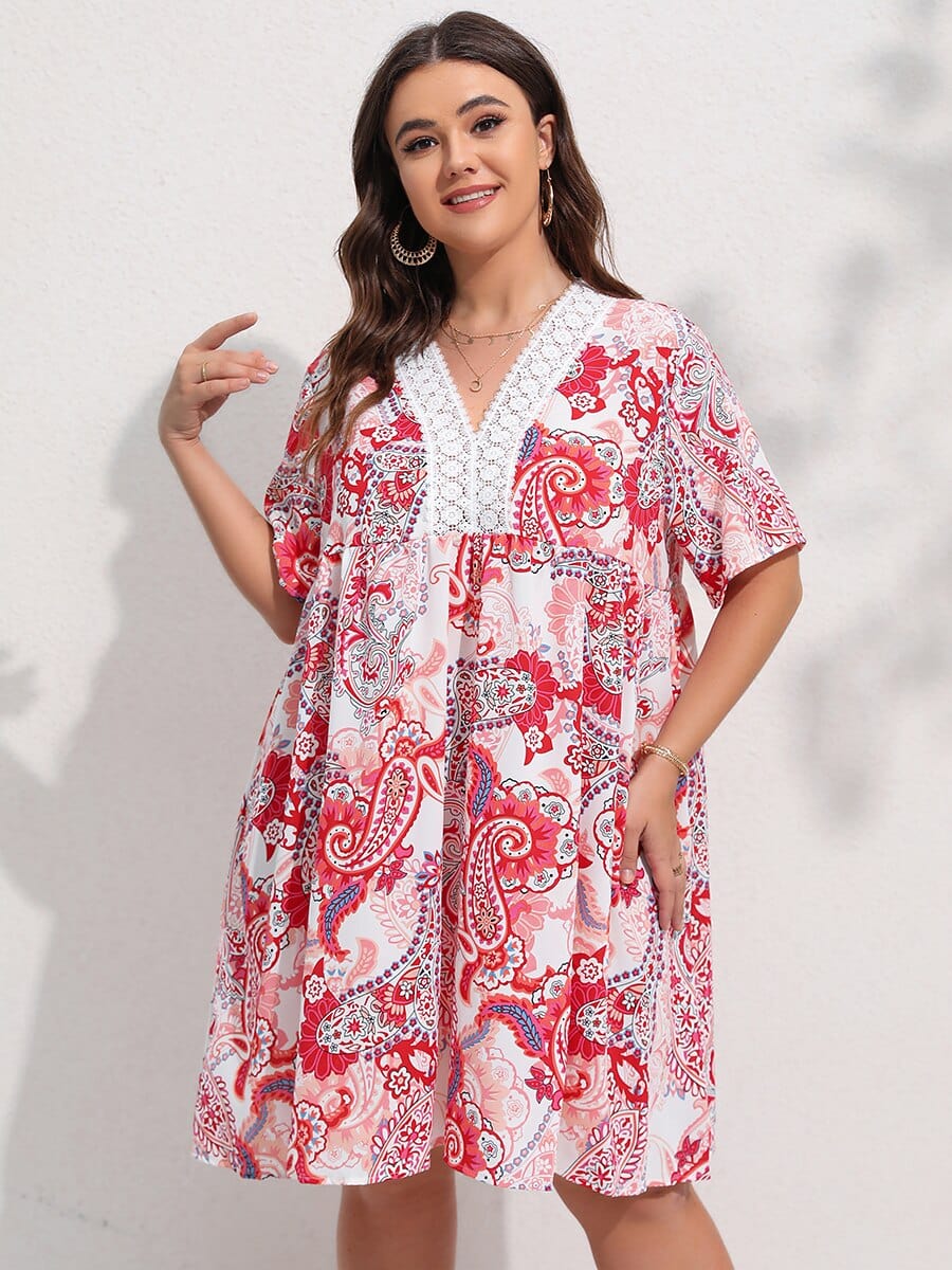 Plus Size Kissa Paisley Midi Dress