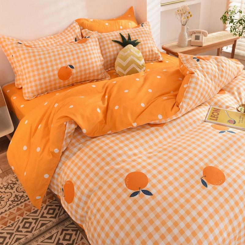 Pretty Orange Duvet Cover Set 4pcs