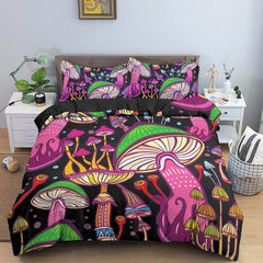 Psychedelic Mushroom Duvet Cover Set 3pcs