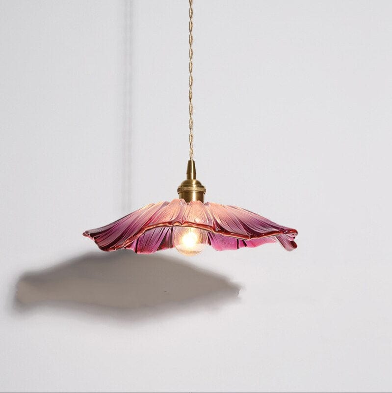 Flower Petal Stained Glass Pendant Light