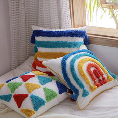 Rainbow Embroidered Cushion Cover