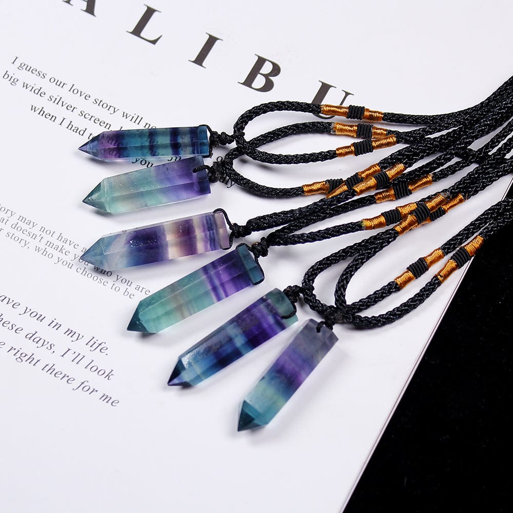 Rainbow Fluorite Pendant Necklace