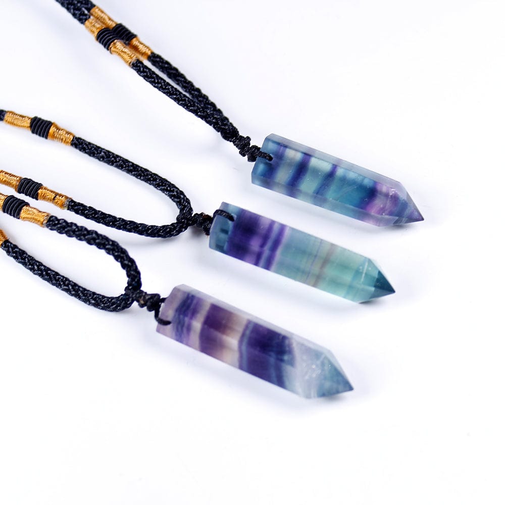 Rainbow Fluorite Pendant Necklace