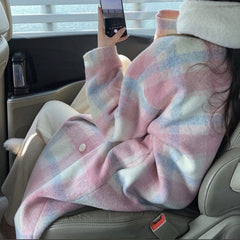 Rainbow Plaid Coat
