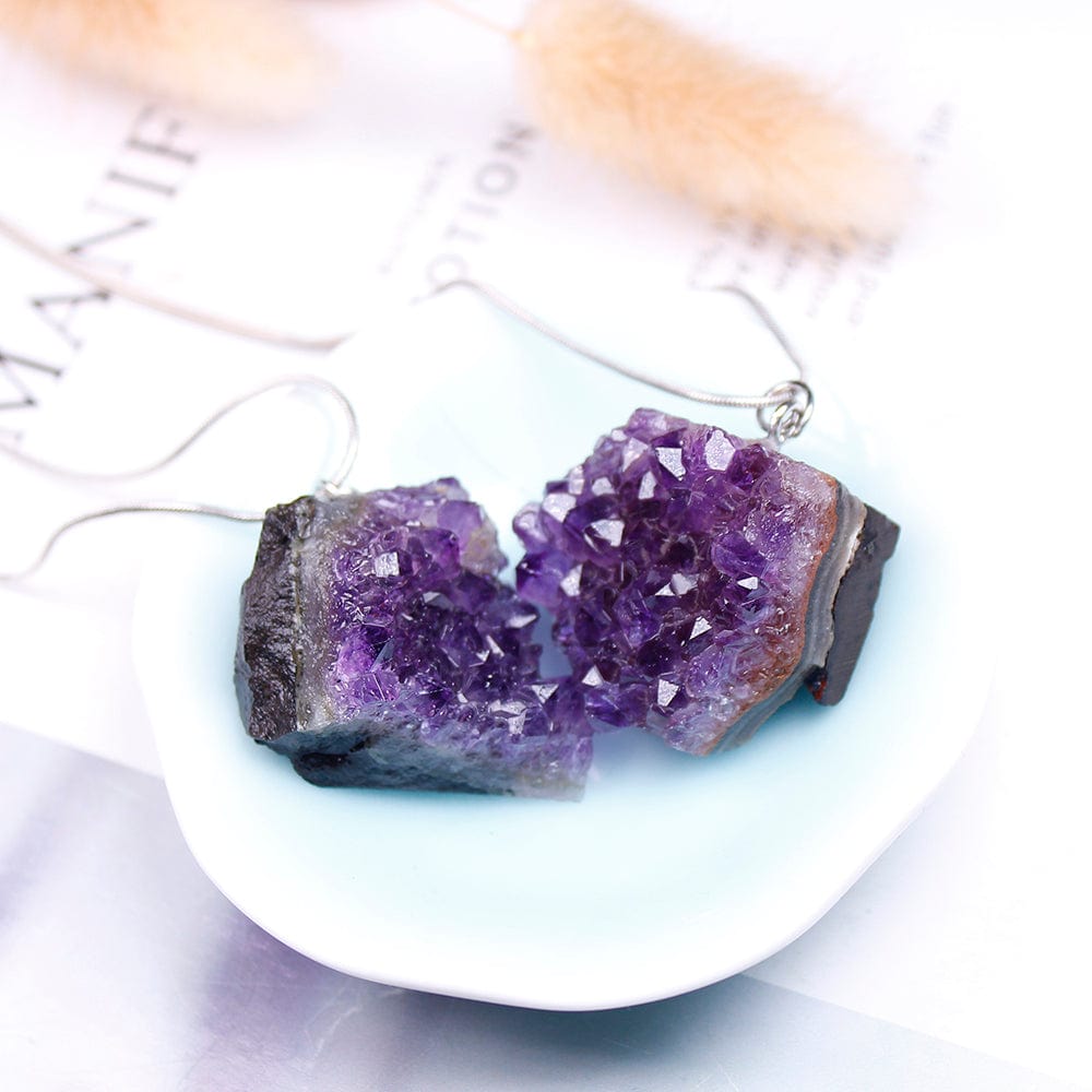 Raw Amethyst Cluster Necklace