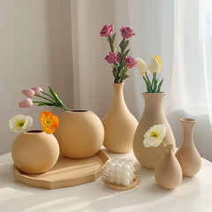 Retro Wooden Vases