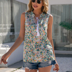 Flower Muse Sleeveless Blouse