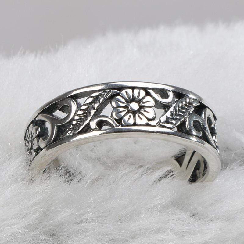 S925 Sterling Silver Floral Design Ring