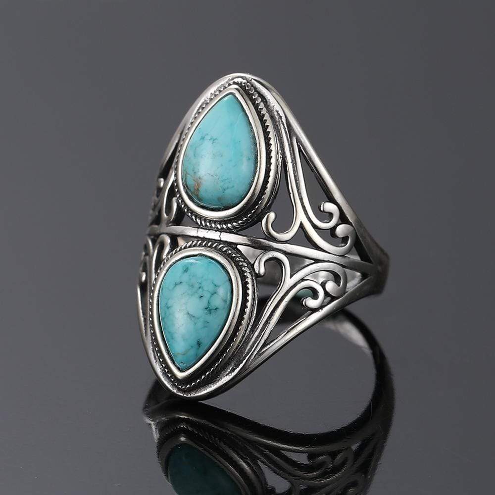 S925 Sterling Silver Natural Turquoise Ring