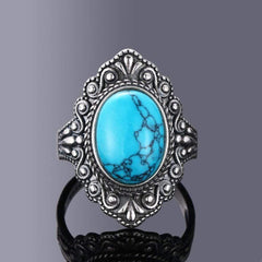 S925 Sterling Silver Oval Gemstone Ring