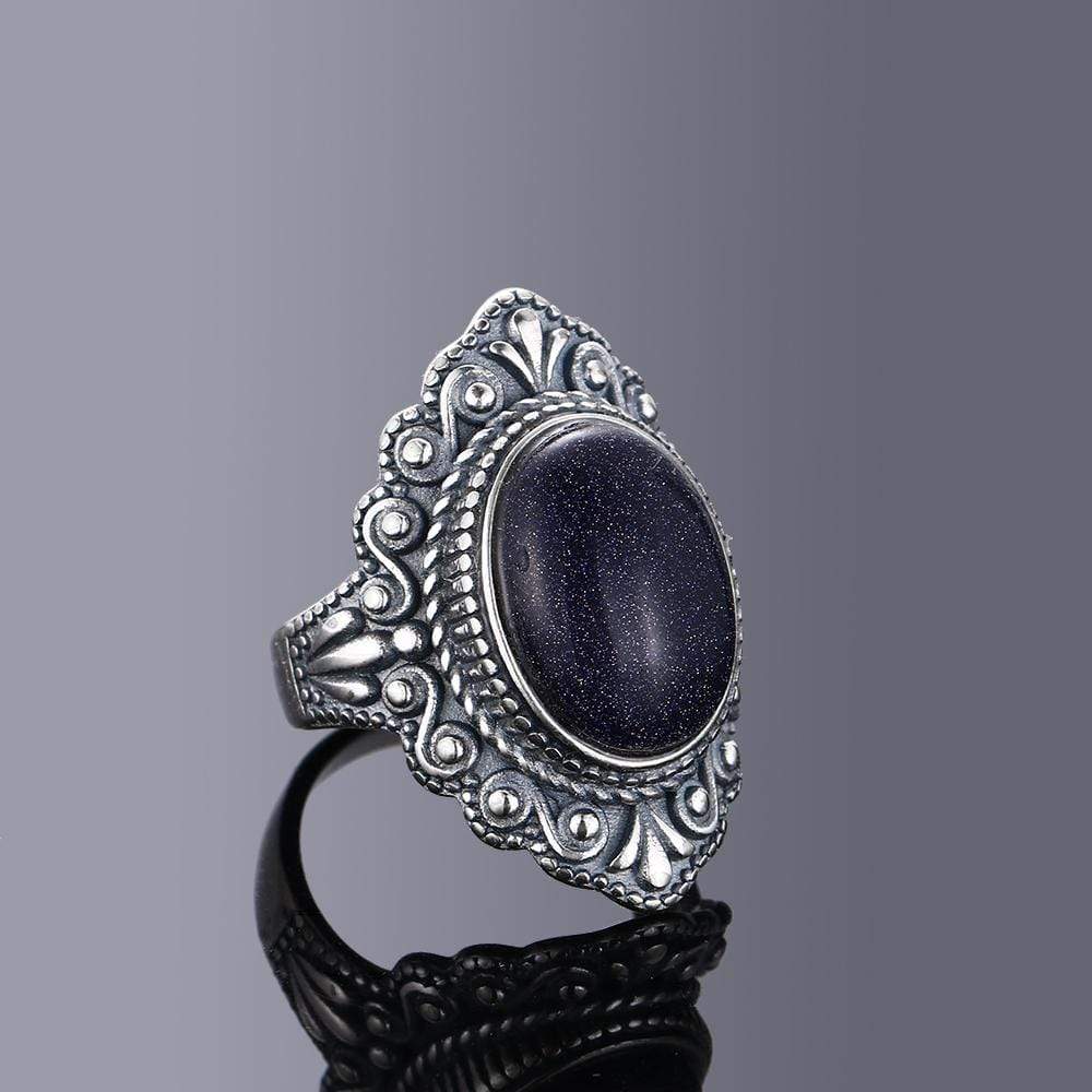 S925 Sterling Silver Oval Gemstone Ring