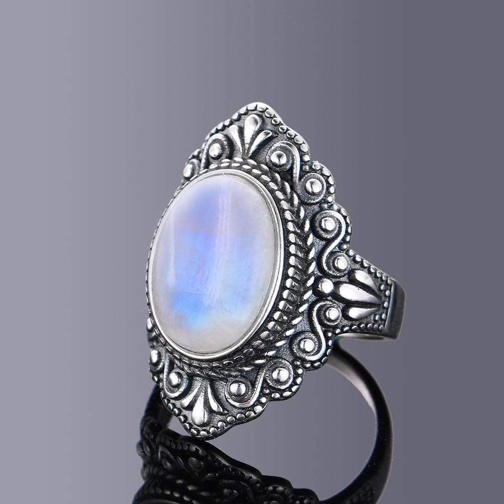 S925 Sterling Silver Oval Gemstone Ring