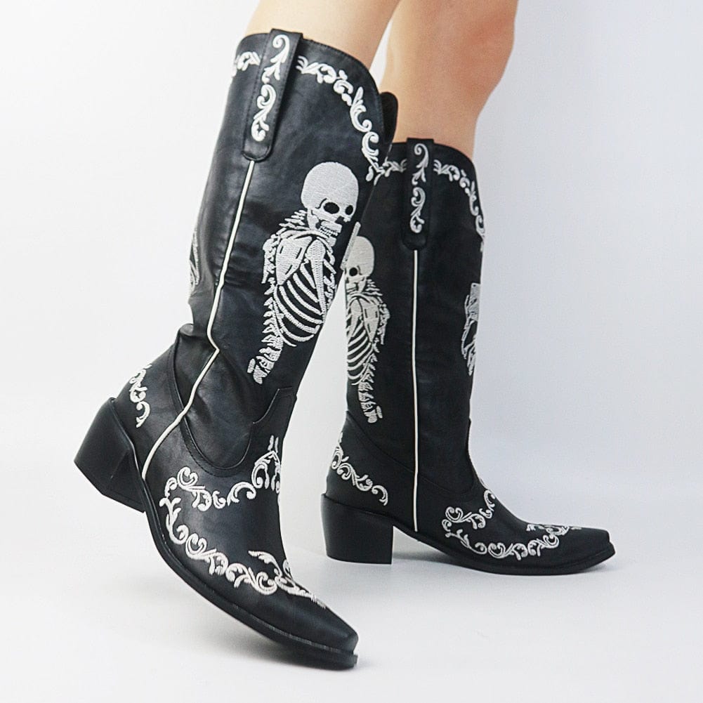 Savvanah Skull Western Cowgirl Boots