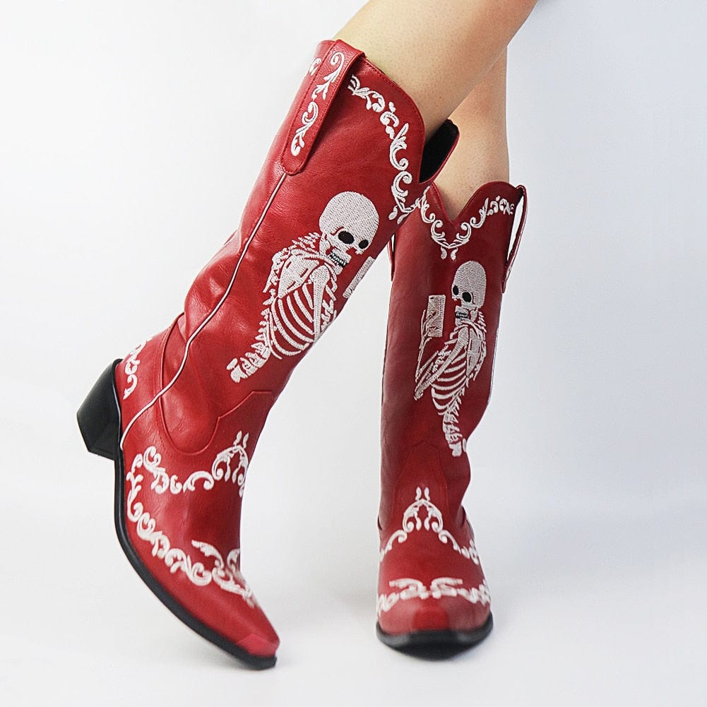 Savvanah Skull Western Cowgirl Boots