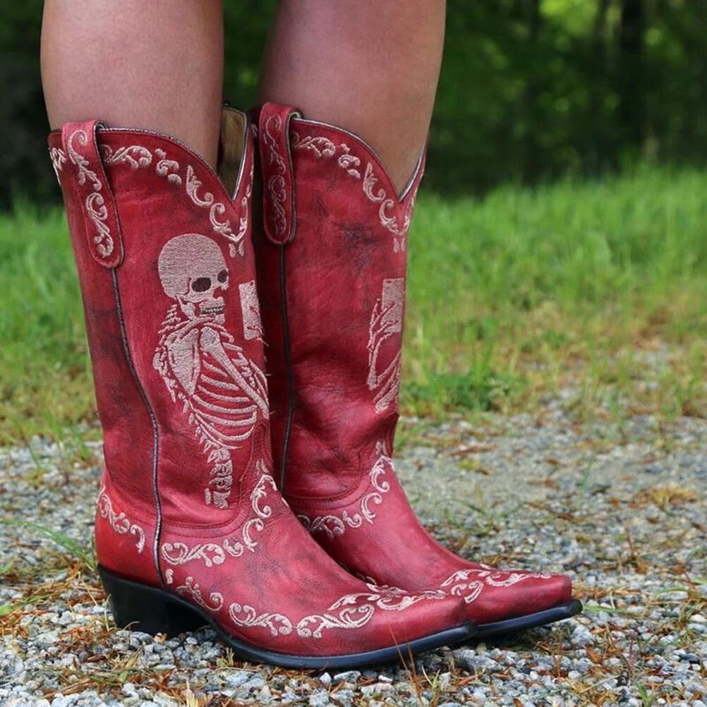 Savvanah Skull Western Cowgirl Boots