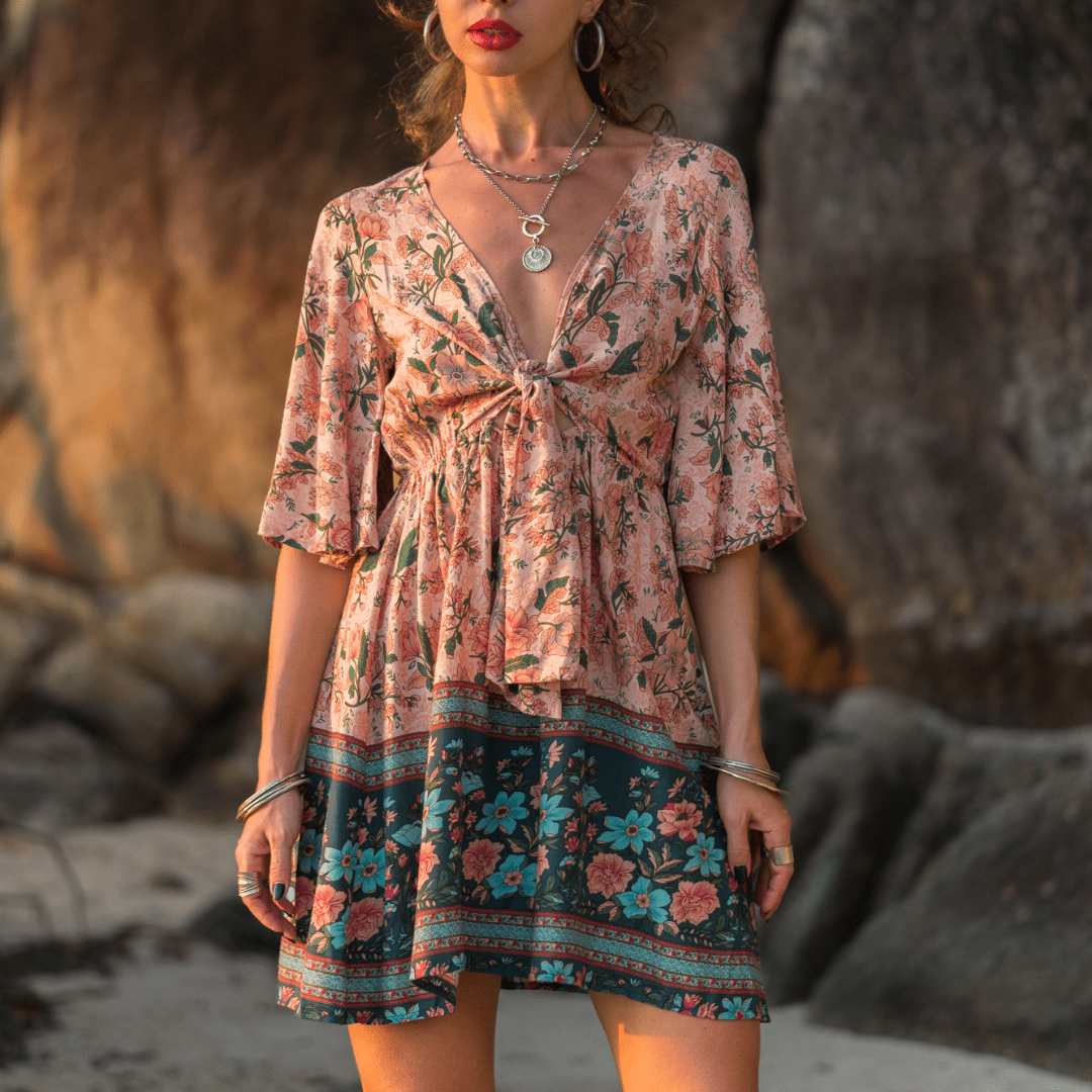 Scarlet Vintage Floral Mini Dress