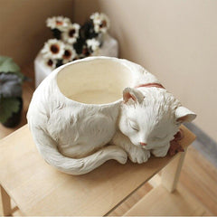 Sleeping Cat Flower Pot