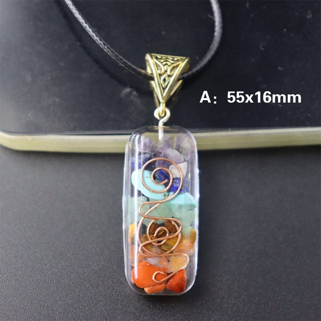 Orgone Seven Chakras Energy Pendant Necklace