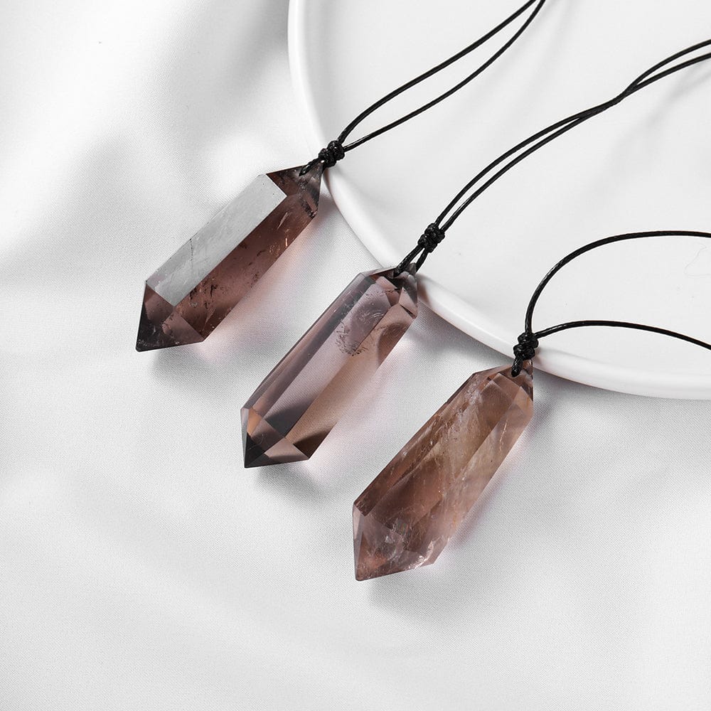 Smoky Quartz Crystal Pendant Necklace