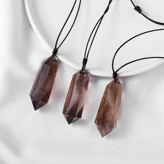 Smoky Quartz Crystal Pendant Necklace