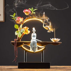 Peaceful Lady Backflow Incense Burner Lamp