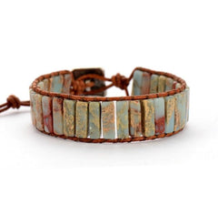 Jasper and Agate Stone Wrap Bracelet