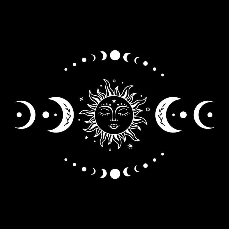 Mystical Sun And Moon Wall Stickers