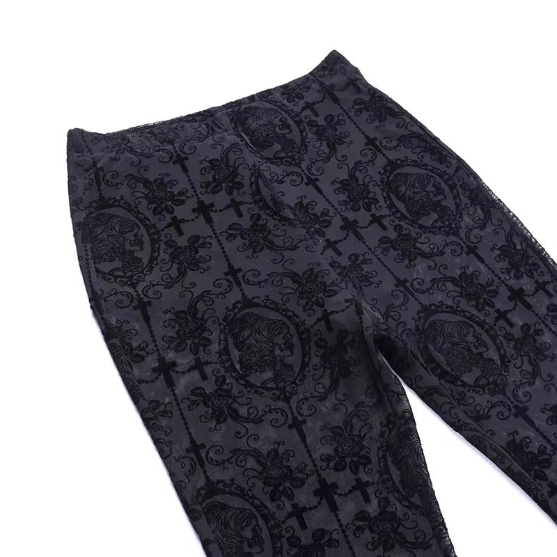 Gothic Black Flared Pants