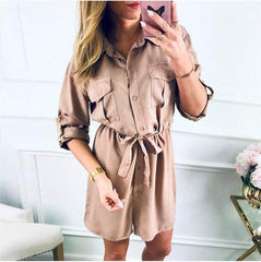 Autumn Casual Plain T Shirt Dress