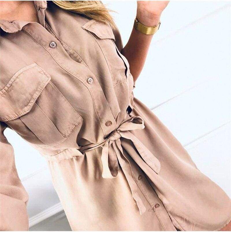 Autumn Casual Plain T Shirt Dress